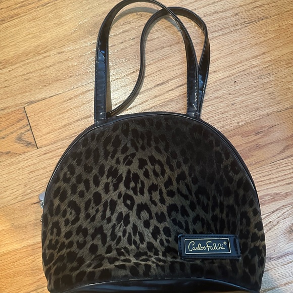 Carlos Falchi faux leopard handbag - Picture 1 of 10